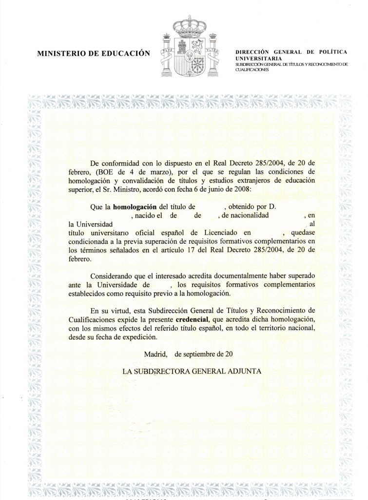 ¿Cómo se homologa un título universitario en España?