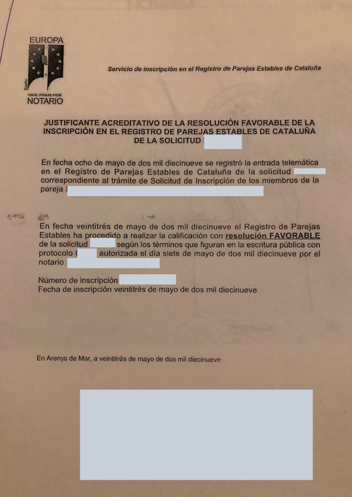 ¿Qué documentos se necesitan para hacerse pareja de hecho con un español?
